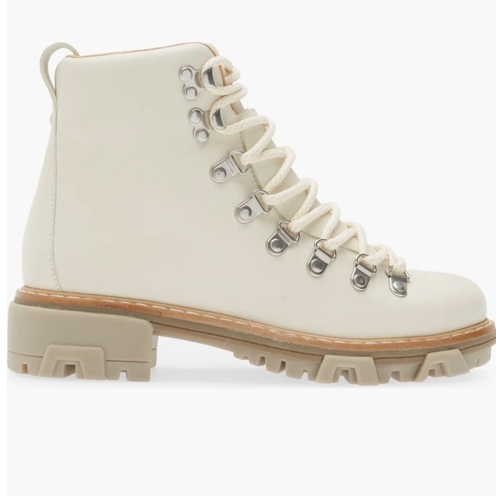 Rag & Bone Shiloh Hiking Booties Boots 9 39 NWT Lace up Cream Leather Box Lug - Picture 11 of 15